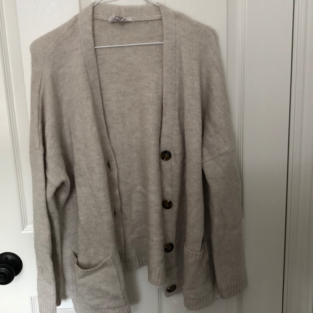 Beige button cardigan